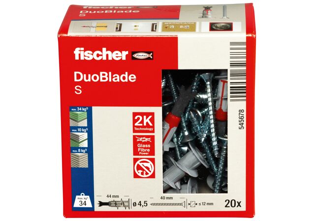 Packaging: "fischer Plasterboard fixing DuoBlade S"