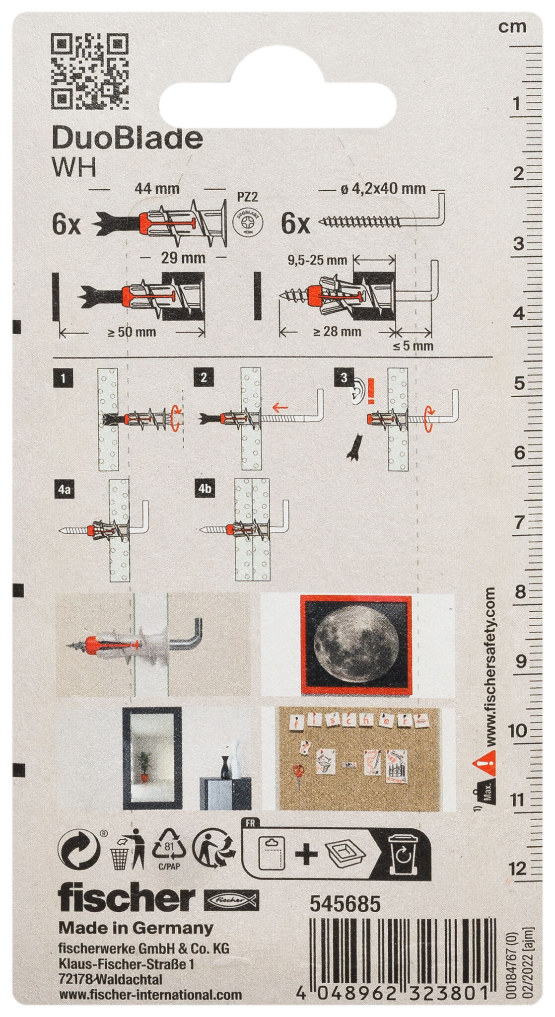 Packaging: "fischer Plasterboard fixing DuoBlade WH K NV"