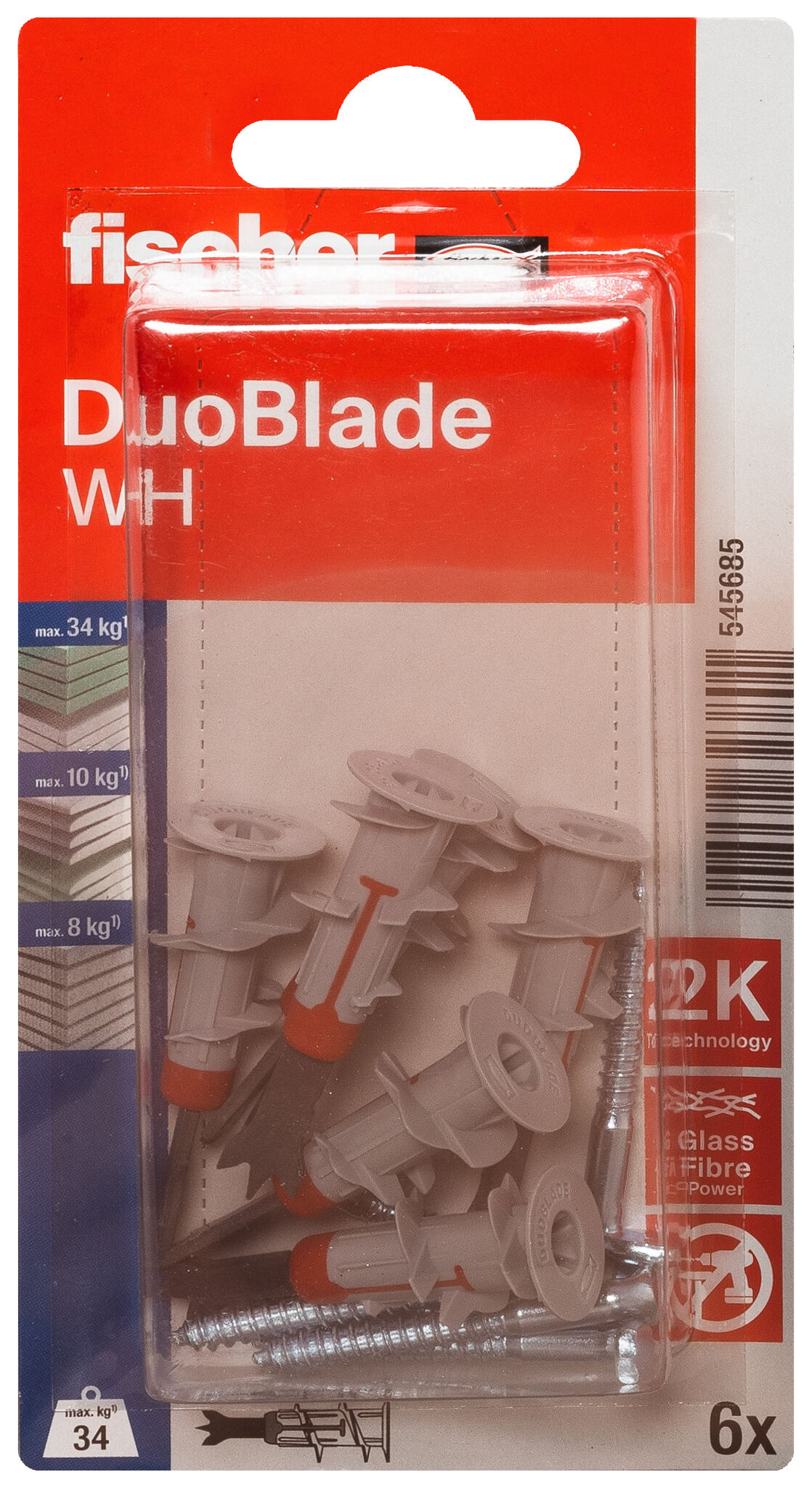 Packaging: "fischer Plasterboard fixing DuoBlade WH K NV"