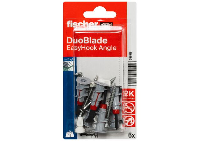 Packaging: "fischer EasyHook kampó + DuoBlade"