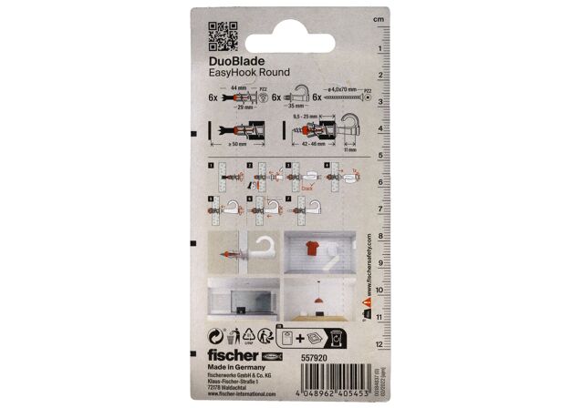 Emballasje: "fischer Rundkrok EasyHook DuoBlade (NOBB 57947332)"