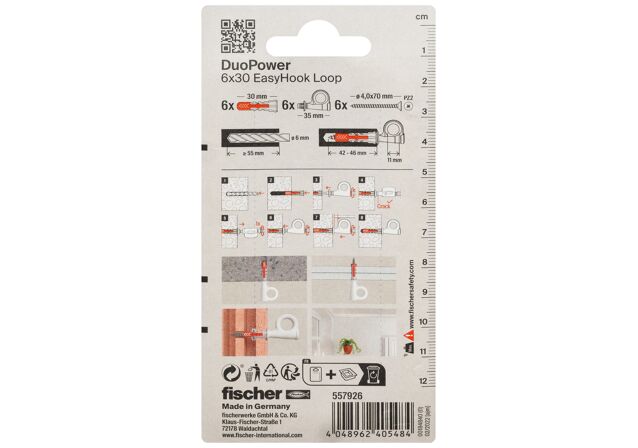 Packaging: "fischer EasyHook med ögla DuoPower 6x30"