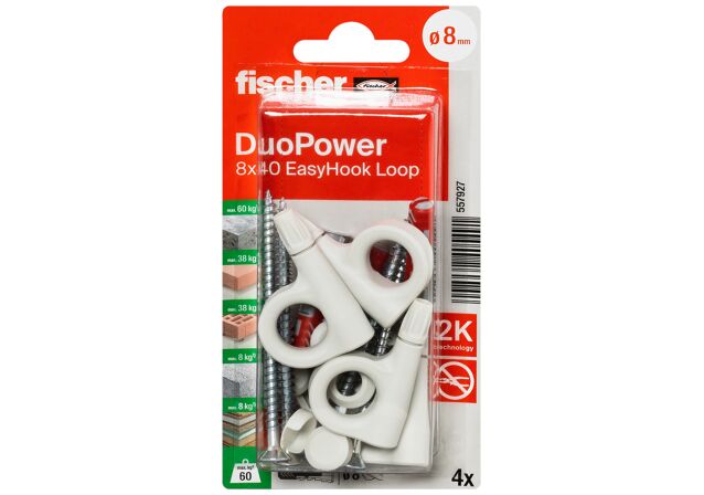 Packaging: "fischer EasyHook Loop DuoPower 8x40 CCW K"
