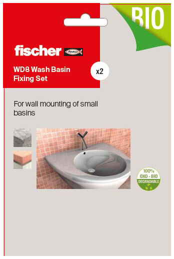 Packaging: "fischer Wash basin and urinal fixing WD 8 x 111"