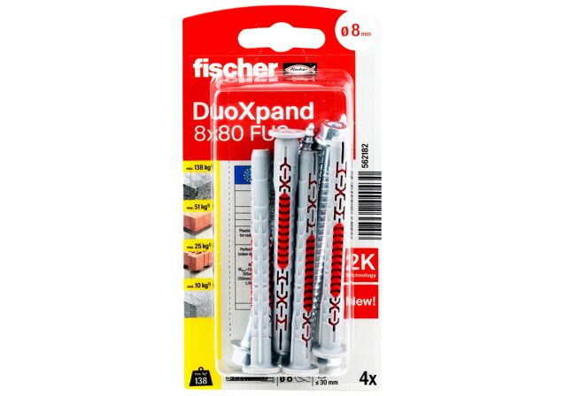 Packaging: "fischer Frame fixing DuoXpand 8 x 80 FUS zinc-plated steel"