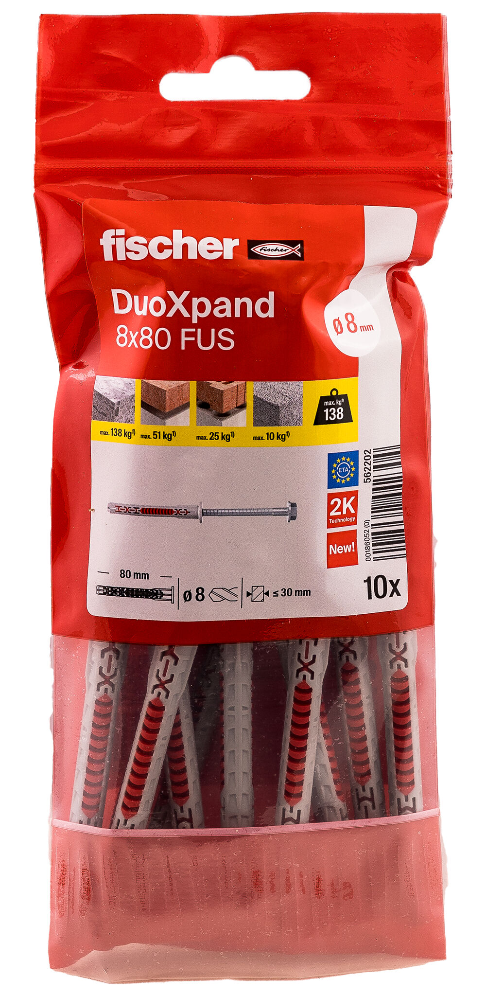 Packaging: "fischer Frame fixing DuoXpand 8 x 80 FUS zinc-plated steel"