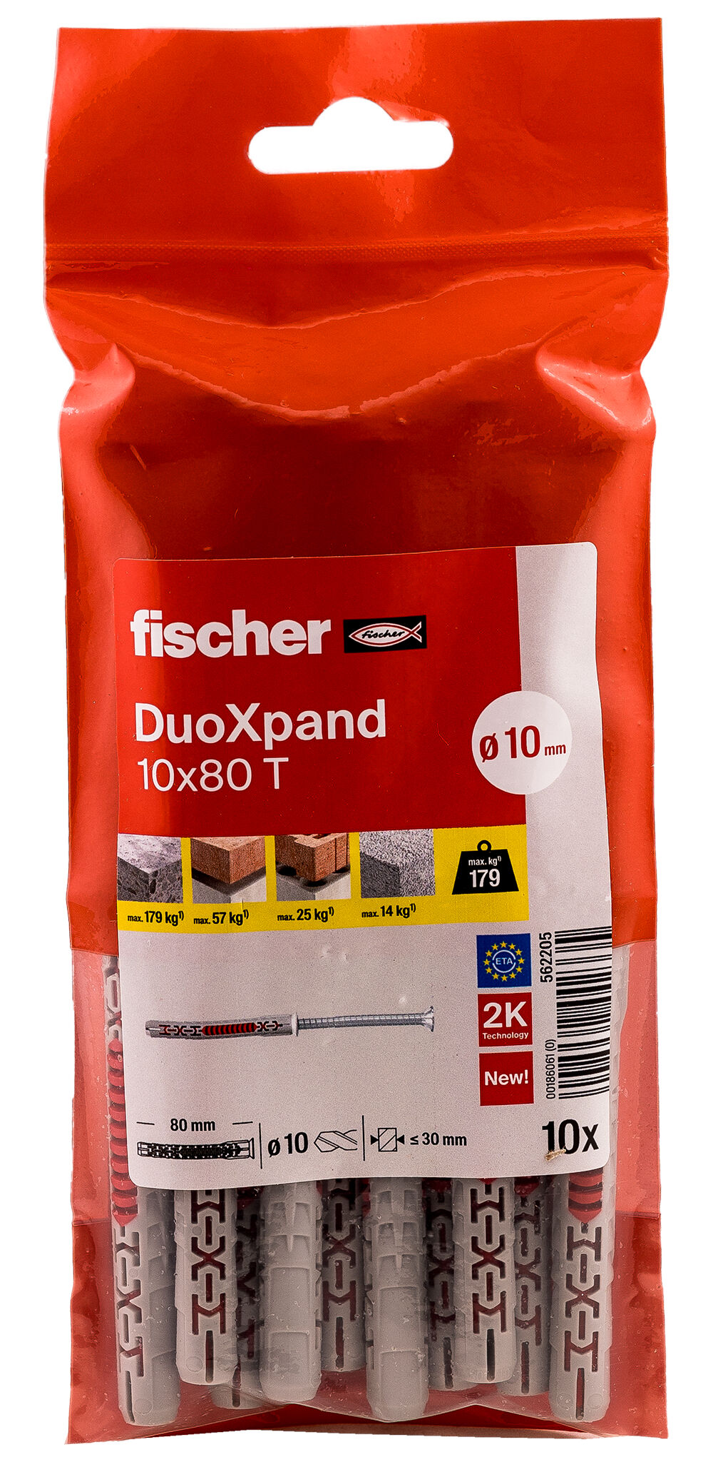 Packaging: "fischer Frame fixing DuoXpand 10 x 80 T zinc-plated steel"