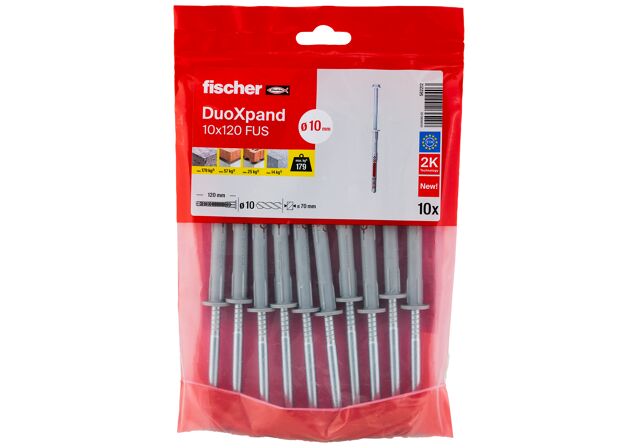 Fischer Tasselli Per Calcestruzzo SXR 10x60 Mm – Confezione Da 4, Antirotazione E Adatti A Mattoni Forati