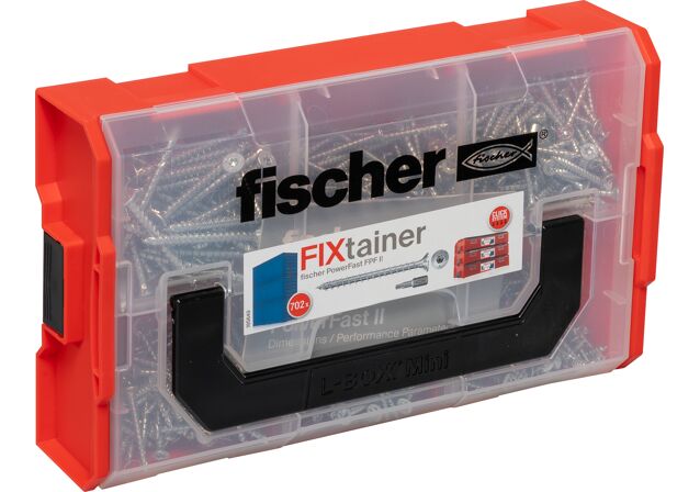 Product Picture: "fischer FixTainer Vis PowerFast II Tête fraisée, empreinte TX, zingué blanc, filetage total"