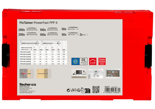 Packaging: "fischer FixTainer PowerFast FPF II PZ"