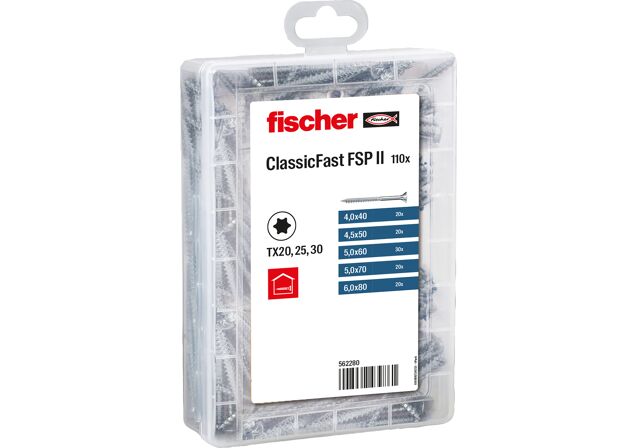 Product Picture: "fischer PROFI-BOX Vis ClassicFast tête fraisée, empreinte TX, zingué blanc, filetage partiel"