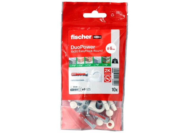 Packaging: "fischer EasyHook rond DuoPower 6"