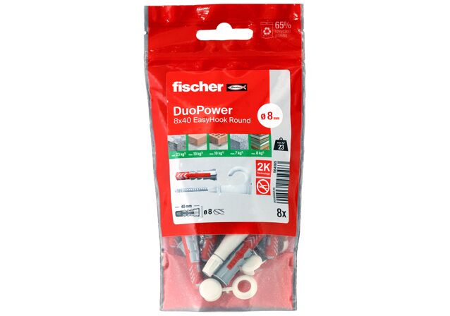 Packaging: "fischer EasyHook Round DuoPower 8x40 PB NV"