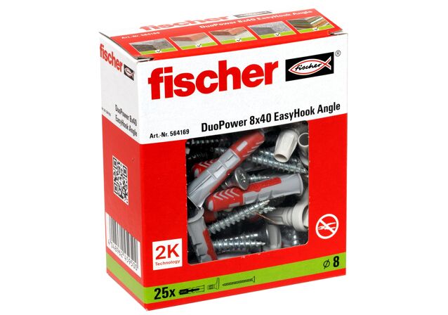 Packaging: "fischer EasyHook Angle DuoPower 8x40"