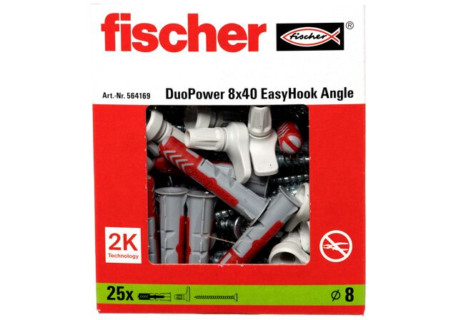 Verpackung: "fischer EasyHook Angle DuoPower 8x40"
