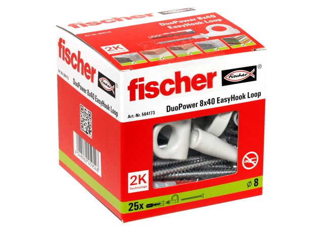 Verpackung: "fischer EasyHook Loop DuoPower 8x40"