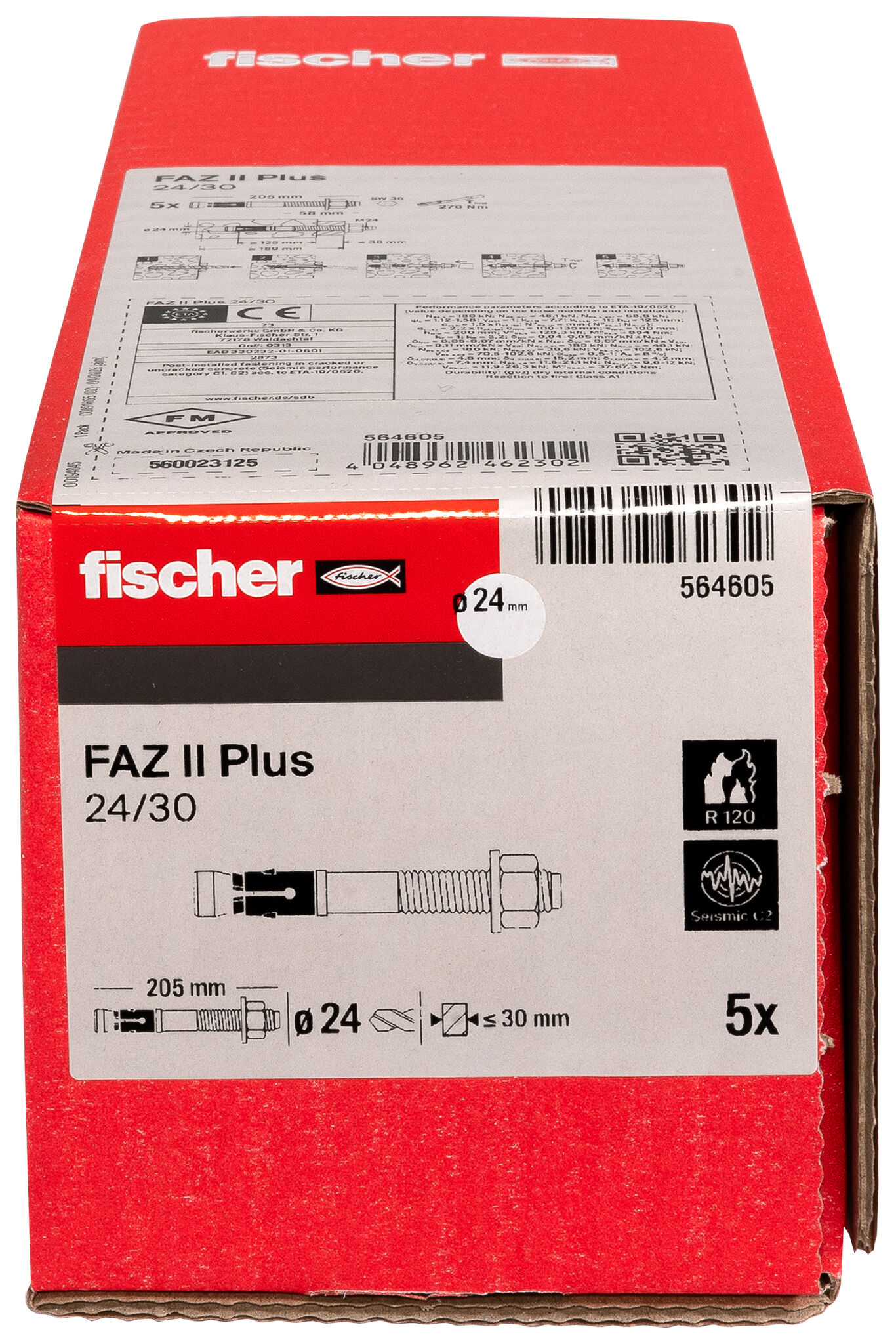 fischer bolt anchor FAZ II Plus 24/30 ZP electro zinc plated