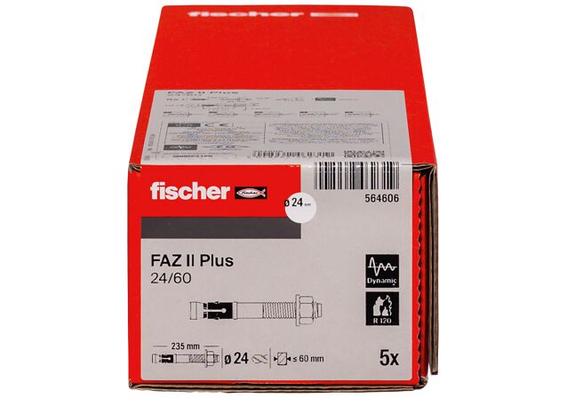 Verpackung: "fischer Bolzenanker FAZ II Plus 24/60 gvz galvanisch verzinkt"