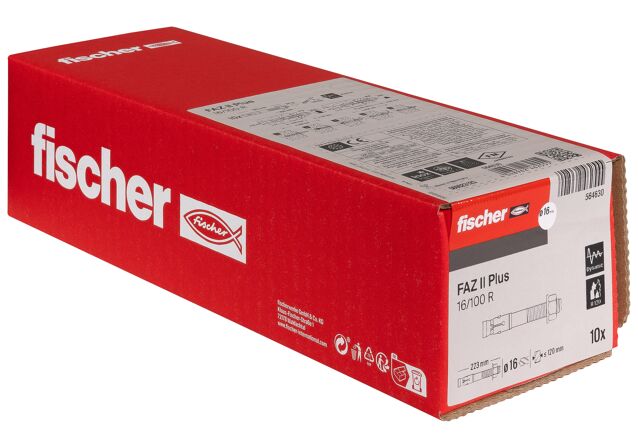 Packaging: "fischer Doorsteekanker FAZ II Plus 16/100 R roestvast staal"