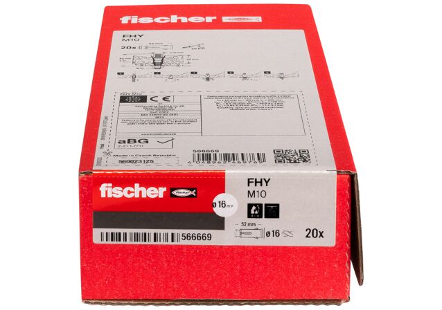 Packaging: "fischer Hollow-ceiling anchor FHY M10 electro zinc plated"