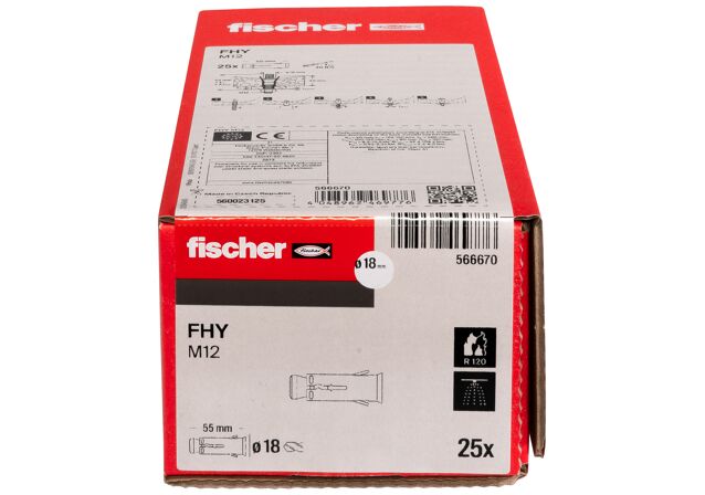 Packaging: "fischer Huldækanker FHY M12 elforzinket"