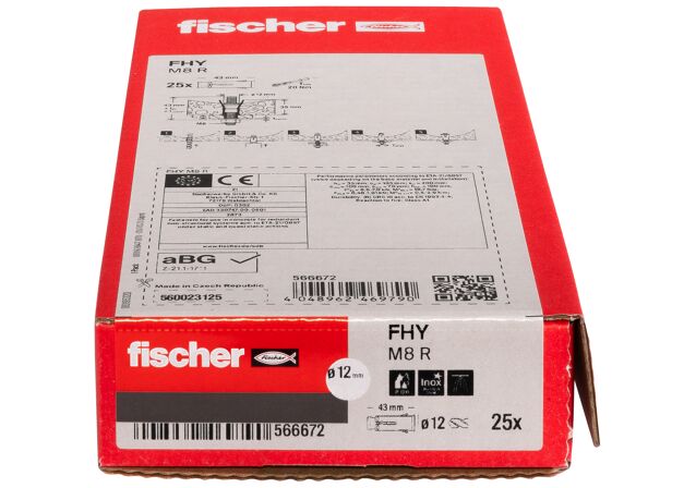 Packaging: "fischer kanaalplaatanker FHY M8 R roestvast staal"