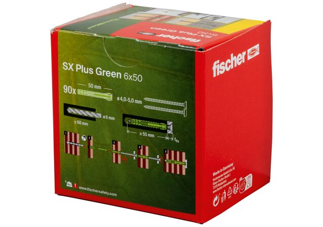 Emballasje: "fischer Nylonplugg SX Plus Green 6 x 50 (NOBB 60129859)"