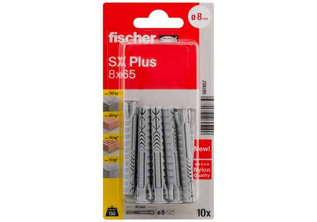 Packaging: "fischer Expansionsplugg SX Plus 8 x 65"