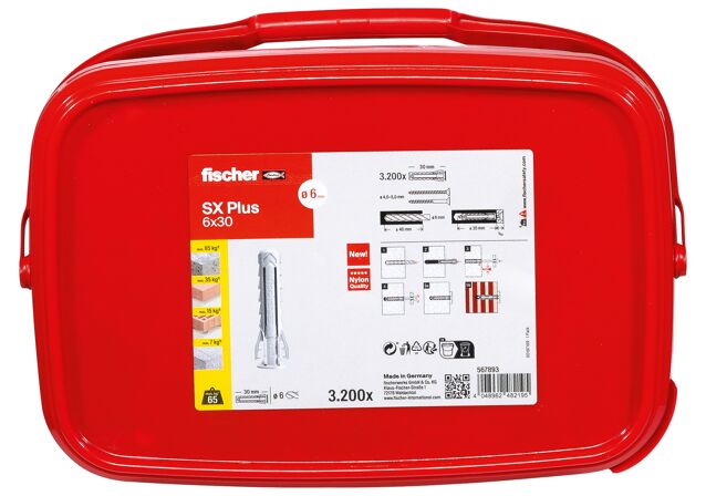 Fischer SX Taco Big Pack SX 6 x 30 mm 200 + 40 Free : Industrial &  Scientific 