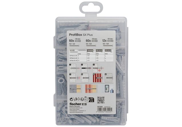 Packaging: "fischer Profi-Box - plug SX Plus 6,8 en 10"