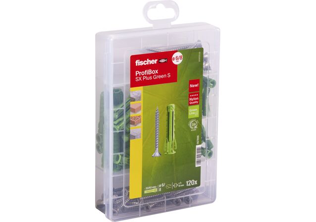 Product Picture: "fischer Profi-Box - plug SX Plus Green 6 en 8 S met schroeven"