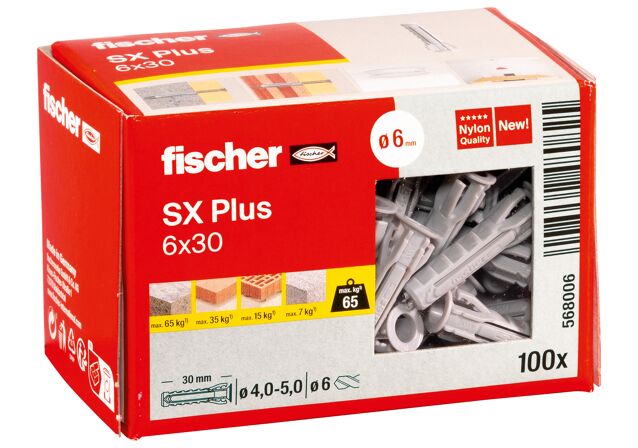 Packaging: "Kołek rozporowy fischer SX Plus 6 x 30"