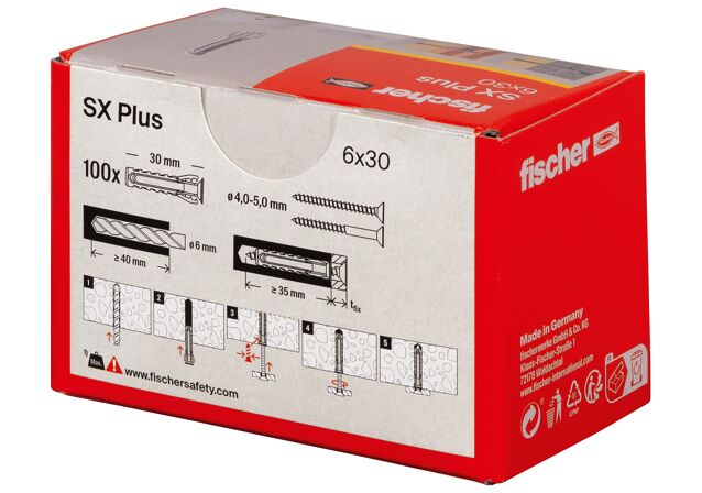 Emballasje: "fischer Nylonplugg SX Plus 6 x 30 (NOBB 60129870)"