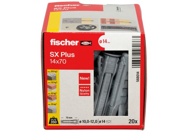Packaging: "fischer dübel SX Plus 14 x 70 (20 db)"