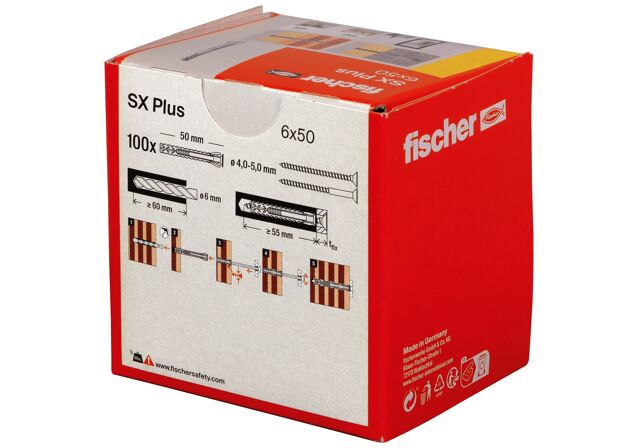 Packaging: "fischer plug SX Plus 6 x 50"