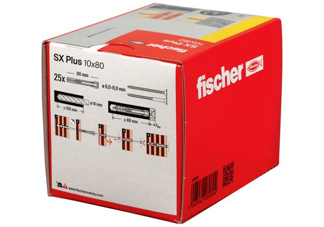 Packaging: "fischer dübel SX Plus 10 x 80 (25 db)"