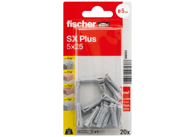 Συσκευασία: "fischer SX Plus 5x25 SP K Βύσμα/βίδα blister"