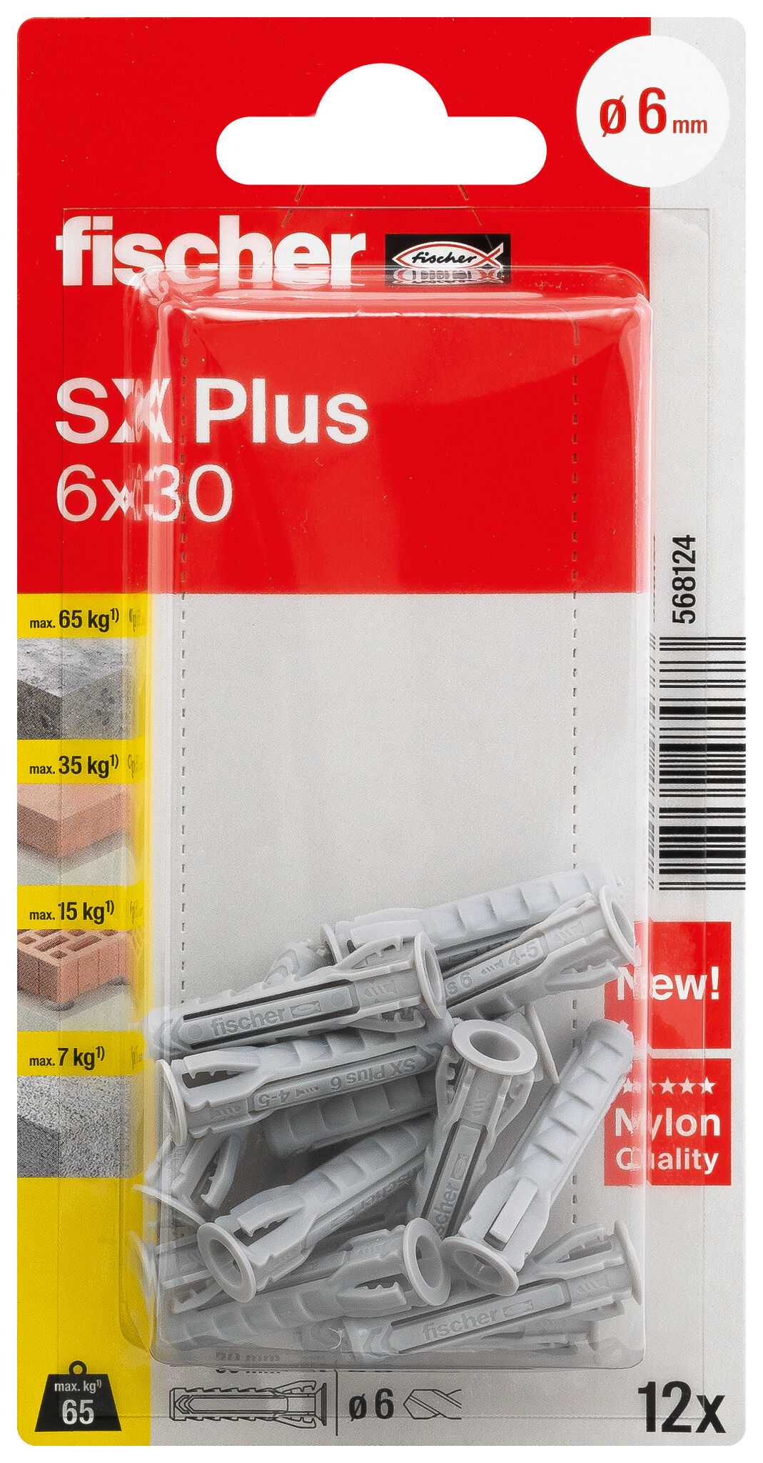 Packaging: "fischer Expansion plug SX Plus 6 x 30"