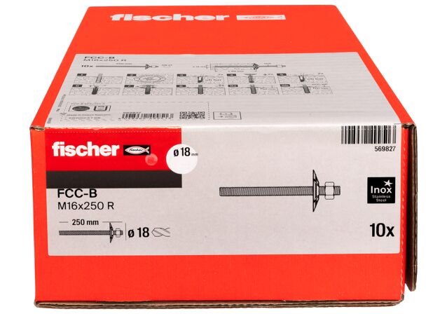 Packaging: "fischer Bridge cap anchor FCC-B M16 x 250 R"