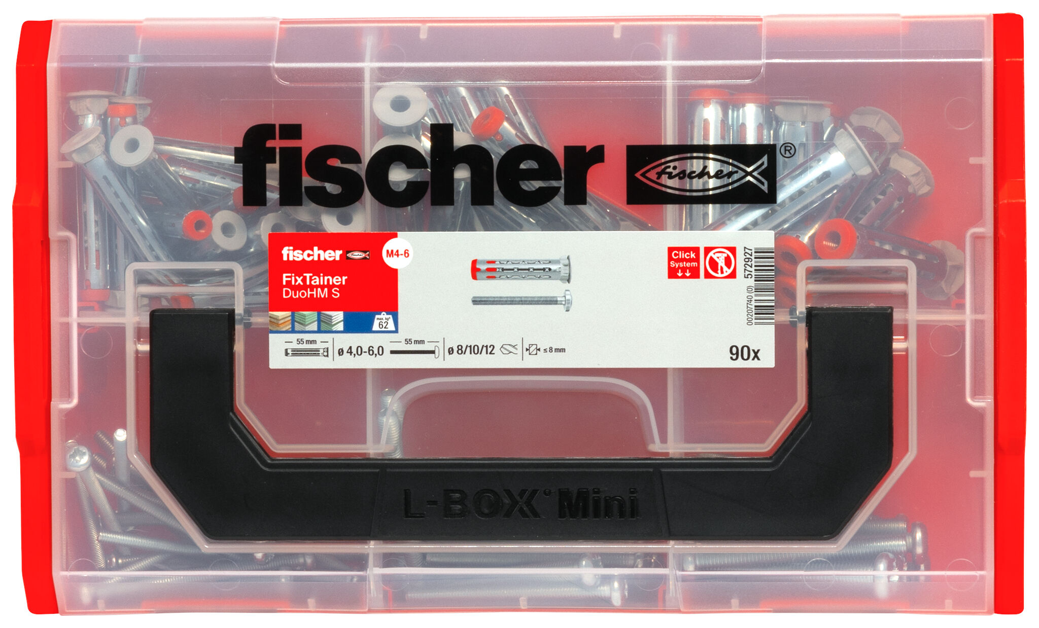 Packaging: "FixTainer with cavity fixing DuoHM, Panhead-screw, TX-drive"