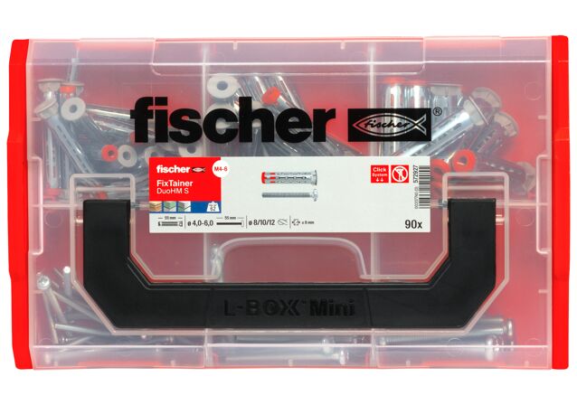 Verpackung: "FixTainer mit Hohlraumdübel DuoHM, Panhead-Schraube, TX-Antrieb"