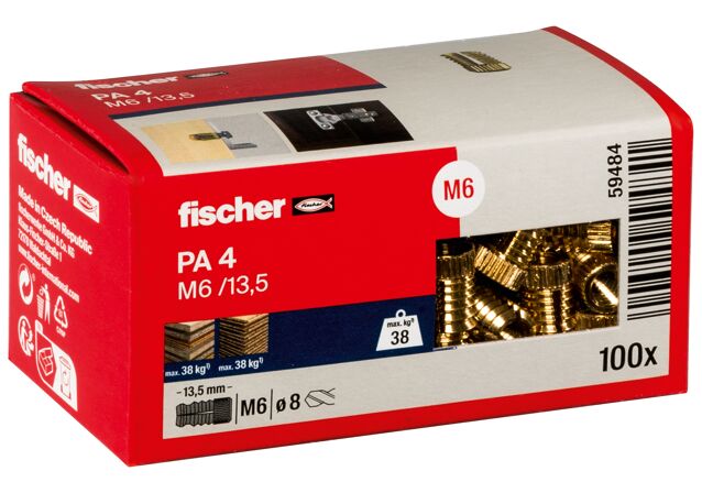 Packaging: "fischer Brass fixing PA 4 M 6/13.5"