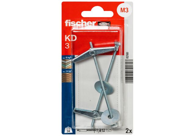 Packaging: "fischer Spring toggle KD 3 K SB-card"