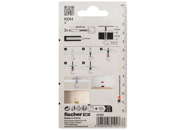 Packaging: "fischer Spring toggle KDH 4 K SB-card"
