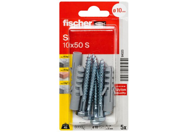 screw with Expansion fischer S plug 10