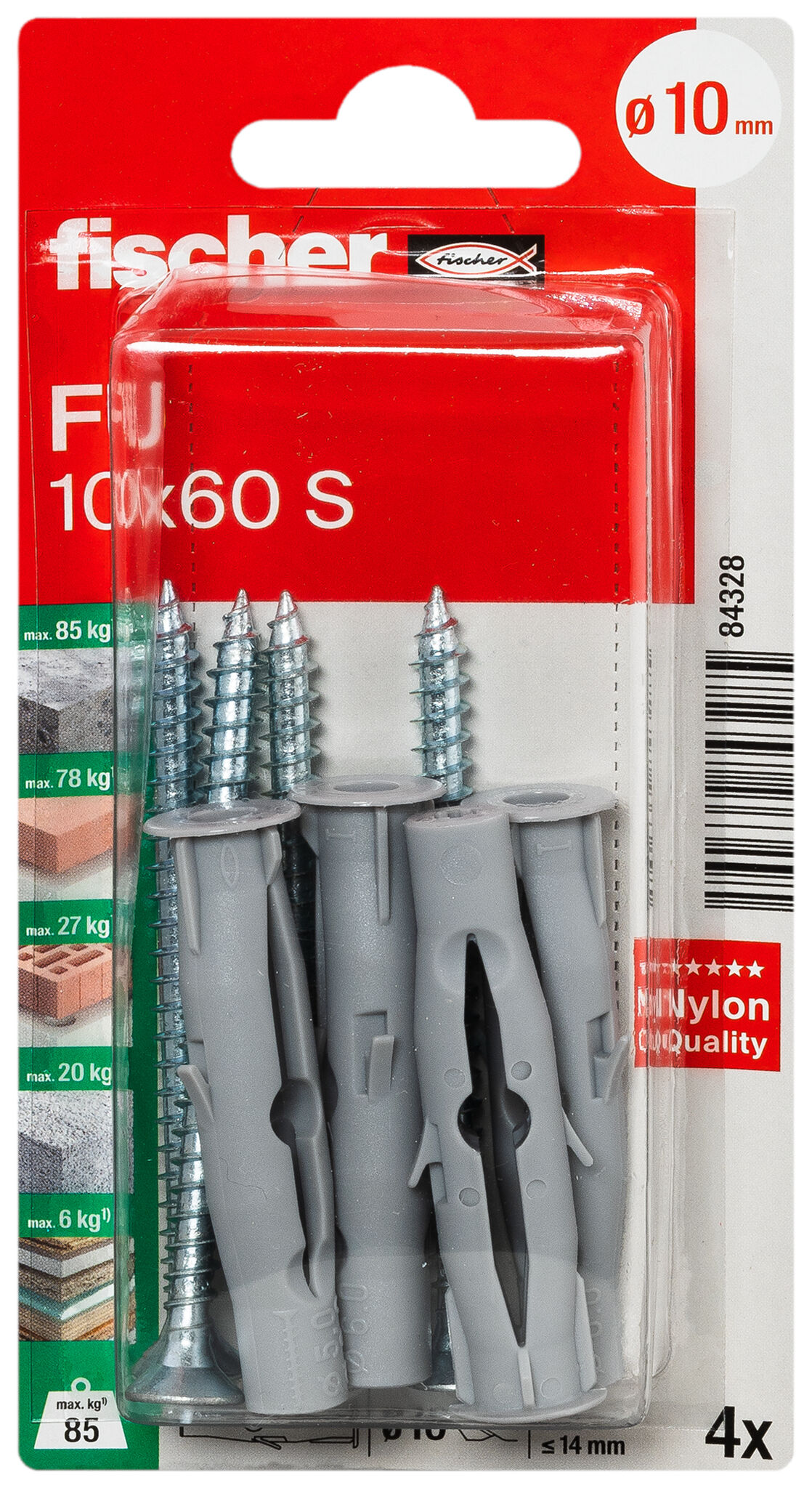 Packaging: "fischer Universal plug FU 10 x 60 S"