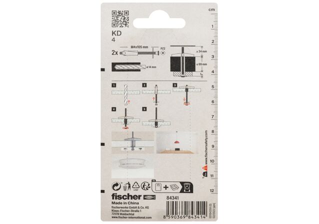 Packaging: "fischer Spring toggle KD 4 K SB-card"