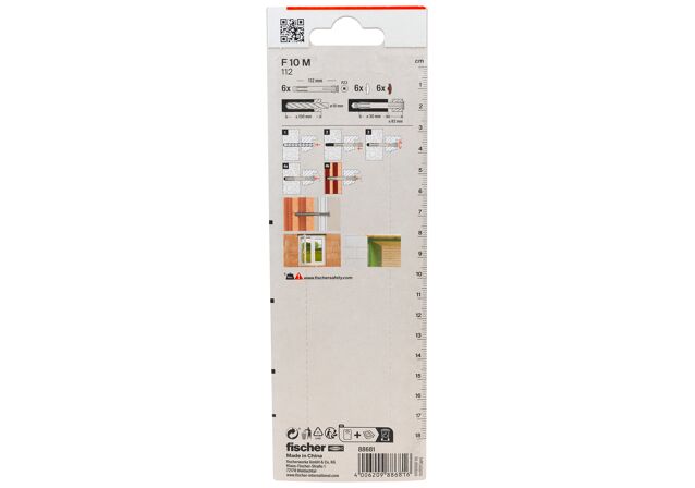 Packaging: "fischer Metal frame fixing F 10 M 112 K SB-card"