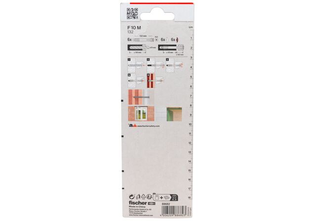 Packaging: "fischer Metal frame fixing F 10 M 132 K SB-card"