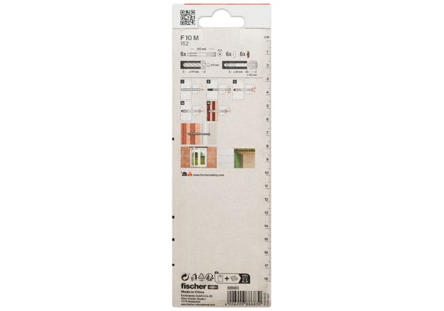 Packaging: "fischer Metal frame fixing F 10 M 152 K SB-card"